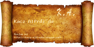 Kacz Alfréda névjegykártya